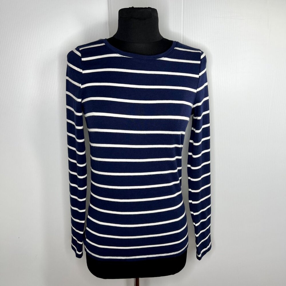 Blue And White Striped Women's Top Size S